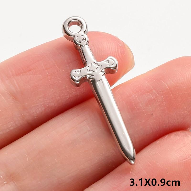 5pcs No Fade Tools Axe Wrench Sword Daily Supplies Charm Pendant For DIY Jewelry Making Accessories Keychain Earring Connectors