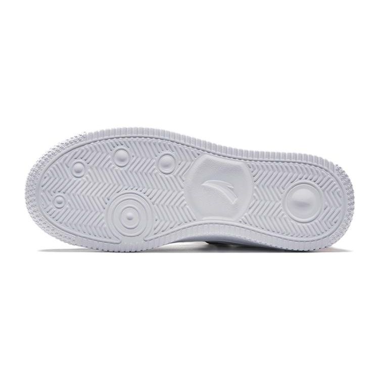 Anta Kids Non-Slip Wear-Resistant Mid-Top Kids Skate Shoes Kids sneaker White Black Red A312338034-2