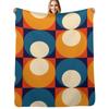 Mid Century Seventies Geometrical Pattern Throw Blanket Soft Breathable Blanket for Night Sleeping