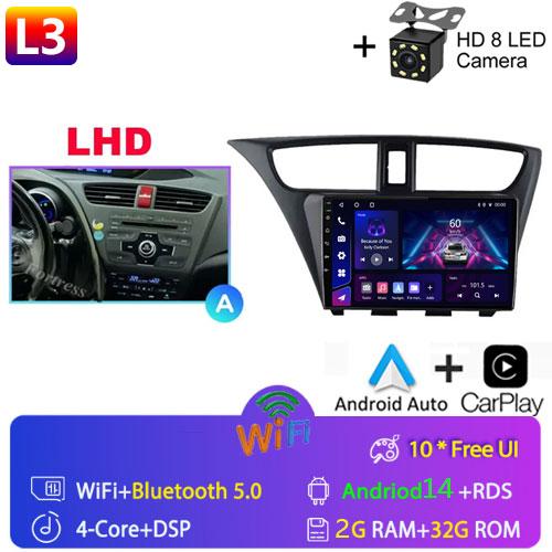 Fortress For Honda CIVIC Hatchback 2012 - 2017 Car Radio Android Multimedia Video Player Navigation GPS Stereo HU No 2 Din 2din