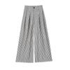 2026 Women's Ice Silk Striped High-Waisted Wide-Leg Pants for Summer