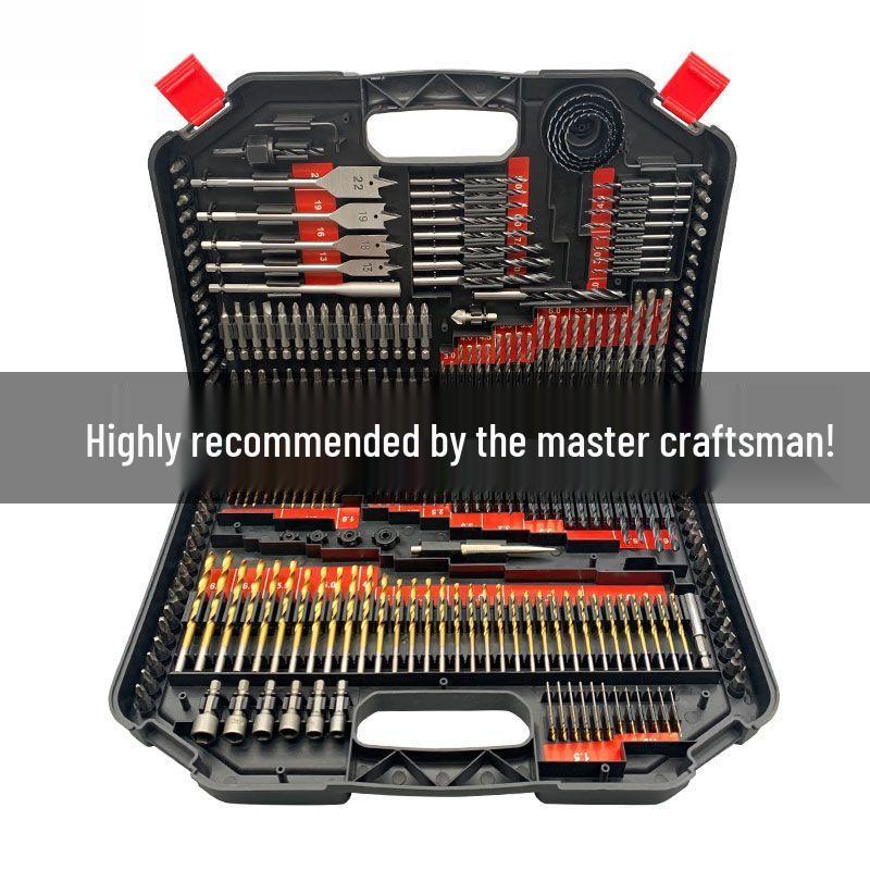 246-Piece Drill & Screwdriver Bit Set for Wood & Metal with Hole Saws