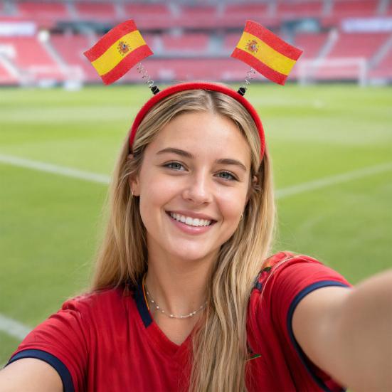 Fascia con Bandiera Nazionale per Partita di Calcio, Cerchietto per Capelli Tifosi Squadra Nazionale, Accessorio per Capelli Giorno della Partita per Donne Uomini, Regali per Calcio