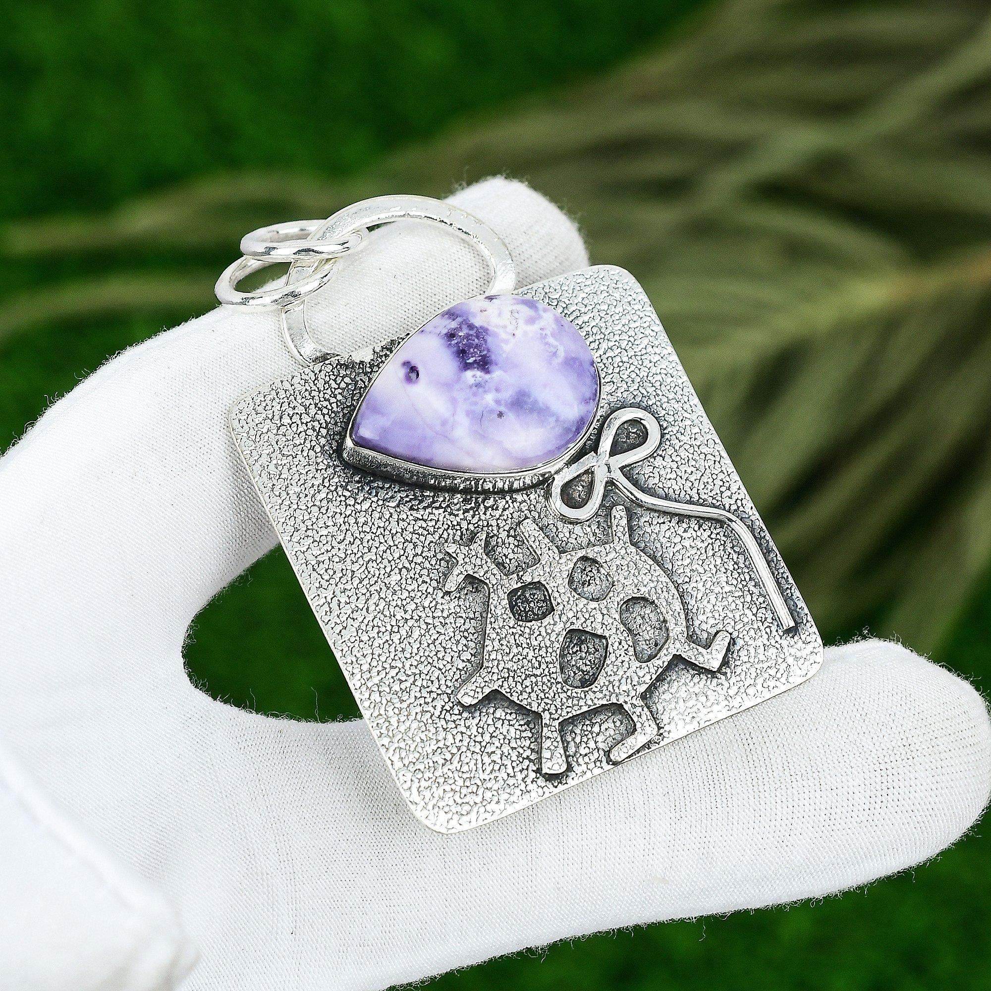 

Friendship Day Deal 925 Sterling Silver Tiffany Jasper Gemstone Pendant Jewelry