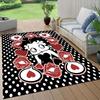 Betty Boop Flannel Pattern Square Carpet,Area Rug,Carpet Rug for Living Room Bedroom Sofa Playroom Decor,Non-slip Floor Mat
