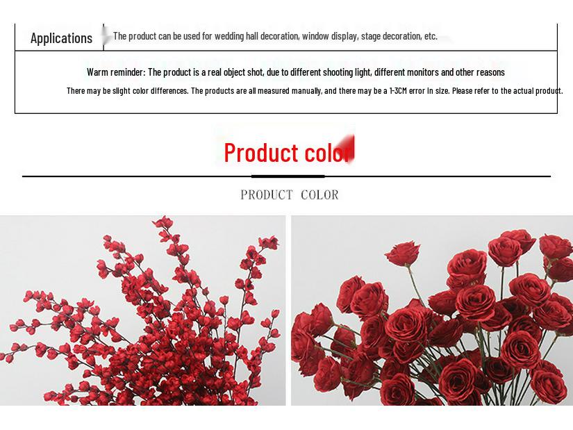 Wine Red Artificial Floral Bouquet - Chinese Wedding & Engagement Ceiling Decoration