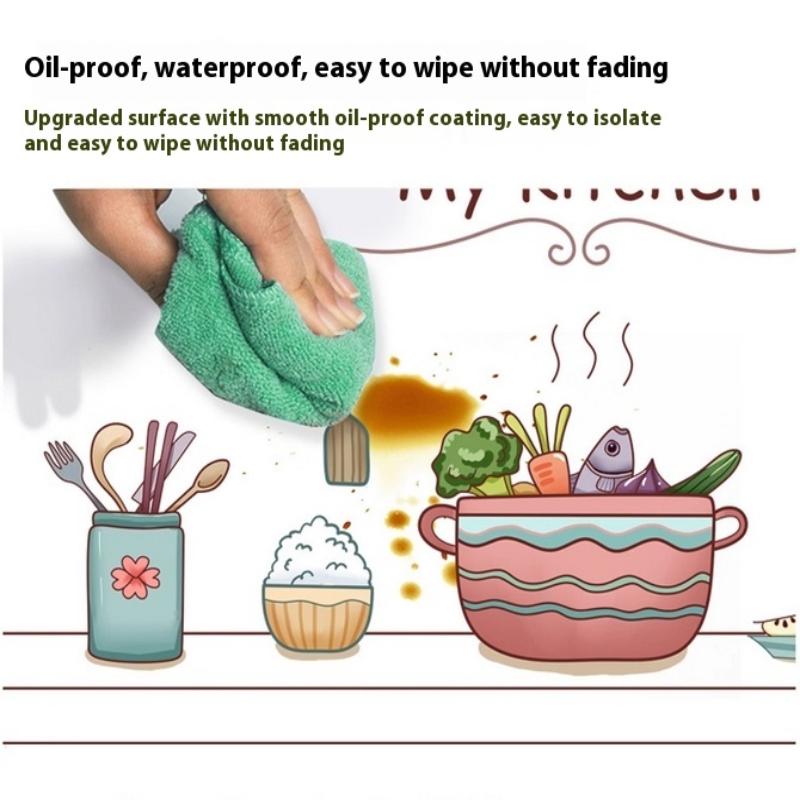 Kitchen Self Adhesive Oil-Proof Wall Stickers High-Temperature And Oil Smoke Resistant Tiles Sticker Proof Waterproof Wallpaper