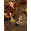 Luxurious Silver Geometric Triangle Able Yellow And Blue Zircon Earrings Suitable For Women To Wear