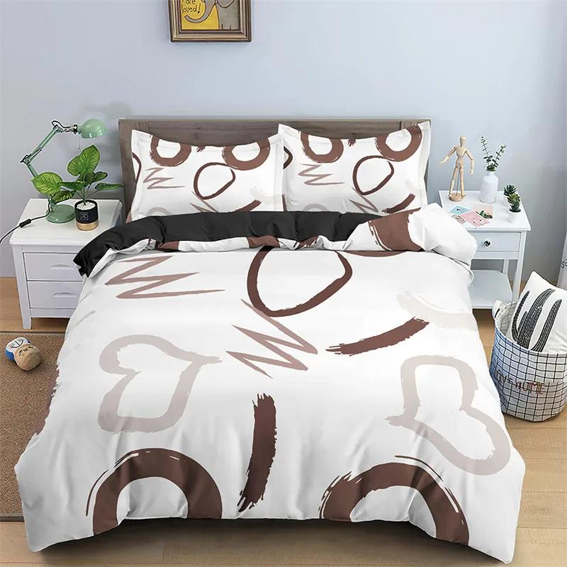 Nordic Geometric Duvet Cover Abstract Bedding Set Single King for Teen Adults Room Decor Microfiber Comforter Cover Pillowcases