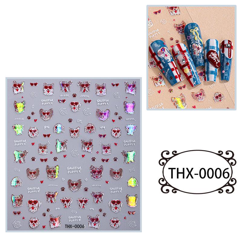 Aurora Rainbow Butterfly 3D Embossed Nail Art Stickers