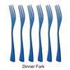Luxury 6Pcs Dinner Fork Tableware Dinnerware 18/10 Stainless Steel Silverware Gold Kitchen Party Home Flatware Cutlery Set
