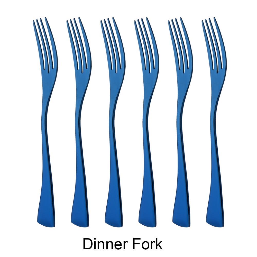 Luxury 6Pcs Dinner Fork Tableware Dinnerware 18/10 Stainless Steel Silverware Gold Kitchen Party Home Flatware Cutlery Set