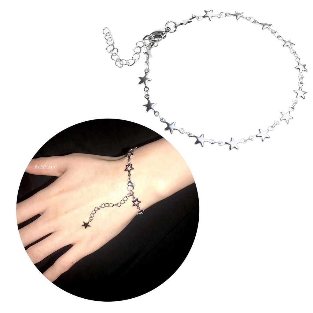Fashion Five-Pointed Star Bracelet Simple Bangle Adjustable Link Chain Bracelet Jewelry Gift for Birthday Christmas