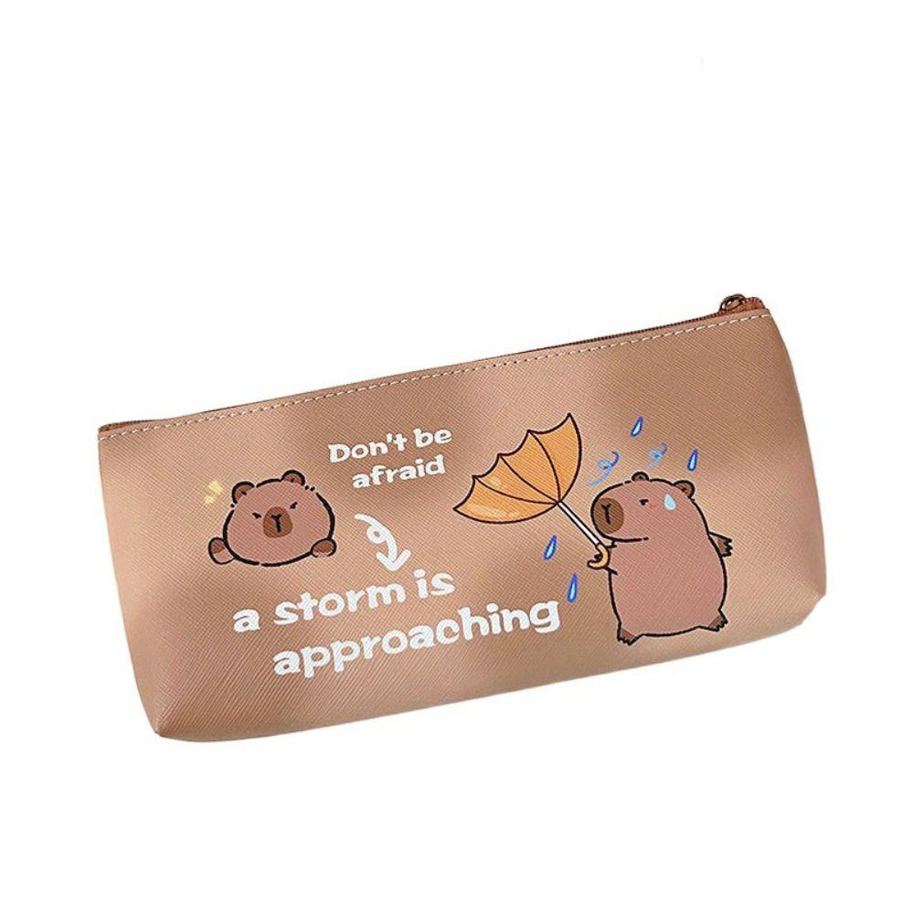 

Large Capacity Cartoon Pen Bag Cute School Stationery Bag Fashion Capybara Pencil Bag Student style 3