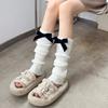 Nueva Moda Mujeres Sexy Polainas Puños de Bota Lazo de Terciopelo Calentadores de Piernas Calcetines de Punto Tubo Largo JK Cubre Piernas Calcetines para Pantorrilla Regalos