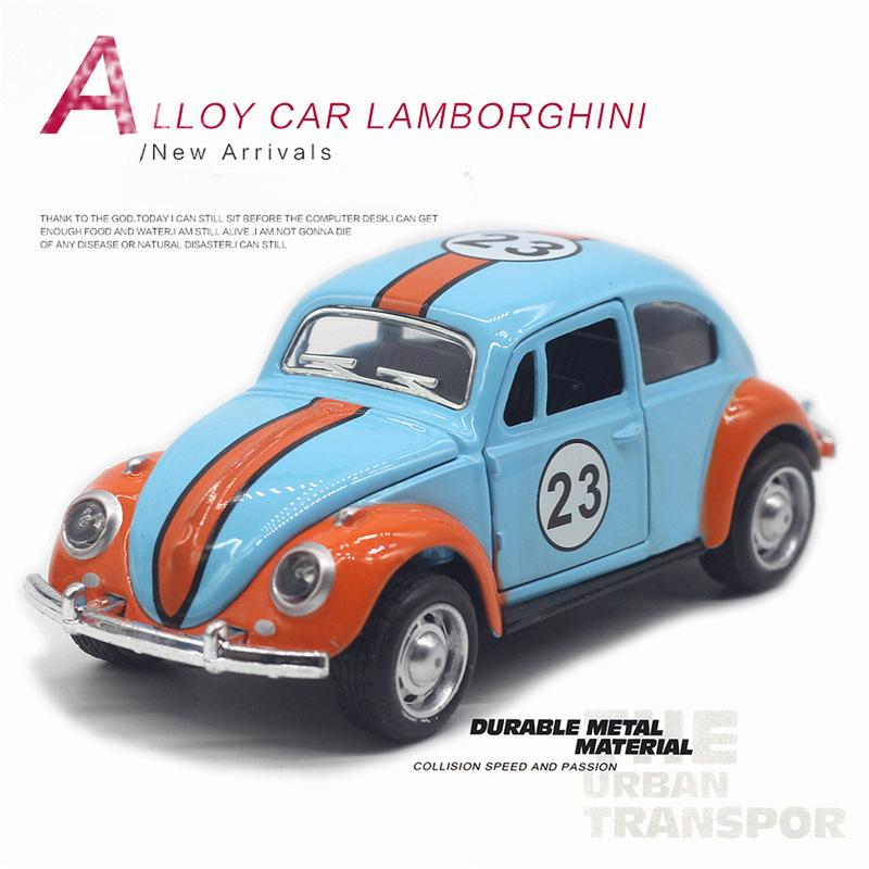 1: 32 Alloy Beetle Racing Car Model High Simulation Diecasts Toy Pull Back Vehicles Decoration Toys for Childrens Birthday Gift