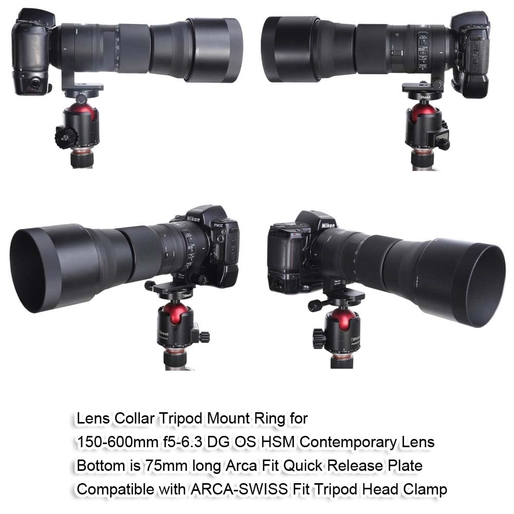 The tripod collar ring is compatible with Sigma including the DG OS HSM Contemporary It includes a lens support tripod mount bracket tripod and an