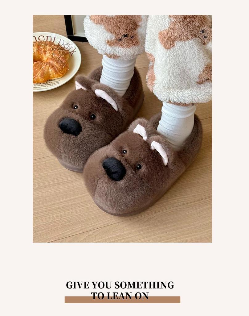 Warm Winter Cartoon Cotton Slippers for Men and Women - Heel Cover, Anti-slip, Suitable for Outdoor Wear