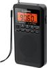 Compact Portable Radio for FMAMSW, Uses Two AA Batteries, Features Backlit Buttons for Nighttime Use, Digital Clock, Alarm Clock, and Sleep Timer