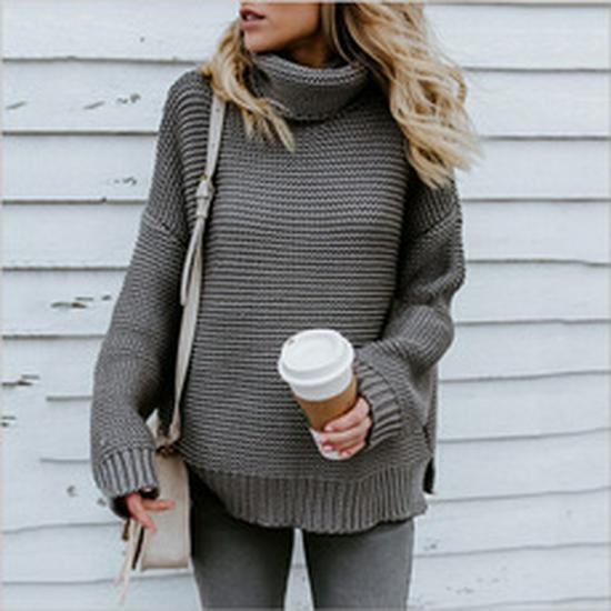 Wishwish Women's Autumn Winter Casual Loose Mohair Knit Jacquard Sweater
