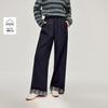 INMAN Women's Plaid Turn-up Wide-Leg Casual Pants