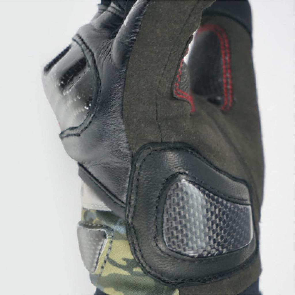 Komine GK-819 Carbon Protect Winter Gloves for Motorcycles, Beige, Size L