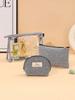 Transparent PVC Travel Cosmetic Bag Set - Waterproof, Portable, Three-Piece Toiletry Organizer for Ladies
