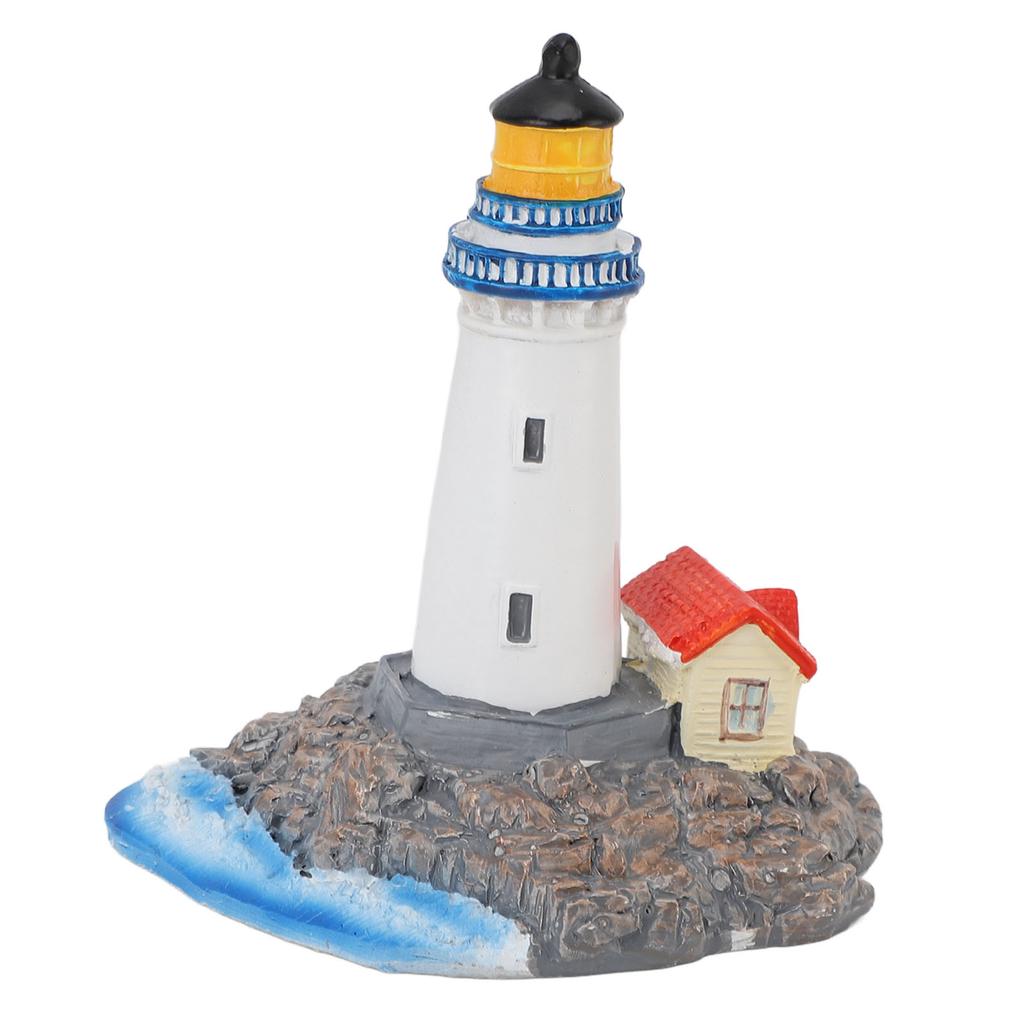 Lighthouse Ornament Resin Decorative Lighthouse Figurine Tabletop Decor for Shelves Mantels Cabinets Nightstands