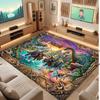 Dinosaur Theme Soft Crystal Velvet Rug Custom Name & Text Print Non Slip Floor Rug for Bedroom Living Room
