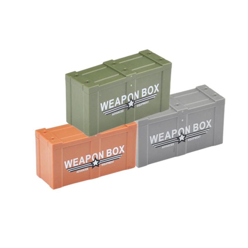 Contenedor Beige MOC Cajas de Armas Militares Ladrillos Accesorios Escena del Ejército WW2 Piezas de Bloques de Construcción Envío SWAT