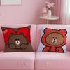 classic cartoon Cartoon Bear Cushion Cover Soft  EasyWash Pillow Case  Versatile for Couch Bed Travel and Office