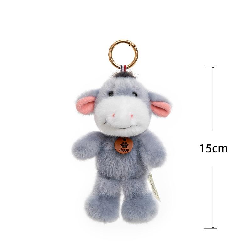 15cm Pet Series Plush Toys Monkey Rhinoceros Panda Chimpanzee Pendant Keychain Stuffed Doll Backpack Pendant Birthday Gifts