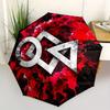1pc Red Splatter Art Logo Umbrella with Plastic Handle,Suitable for All Seasons Home Travel Outdoor UmbrellaM1073