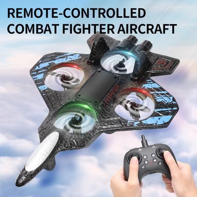 2.4G Remote Control Fighter Electric Foam Glider Stunt Tumbling UAV Hovering Helicopter with LED Colorful Lights Aircraft Model
