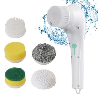 Electric Spin Scrubber Cordless Rechargeable Cleaning Brush with 5 Interchangeable Heads Powerful Motor Cleaning Scrubber