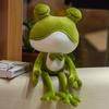 Stuffed Doll Cartoon Skin-friendly Colorful Green Frog Stuffed Doll for Bedroom