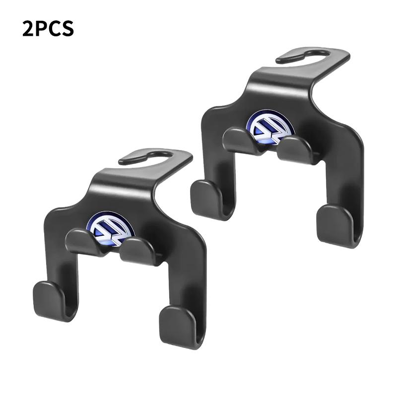 Car Stickers Double Head Hook Car Rear Seat Hanging Storage Holder Organizer For Volkswagen Tharu R T5 GTI Tiguan Passat R-Line