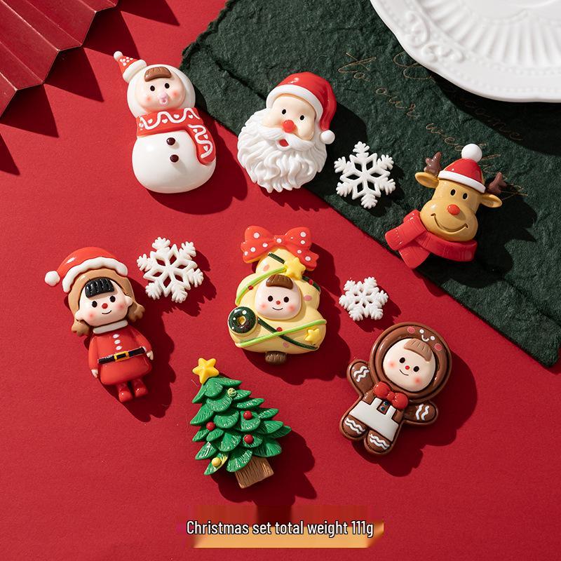 

Набор магнитов на холодильник «3D Дед Мороз и Рождественская елка» - Сделай сам, Домашние украшения