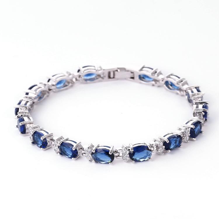 Wind Schmuck Armband Blauer Kristall Weißer Zirkonium Farbe Zirkonium Mischfarbe Mädchen Accessoires Schmuck