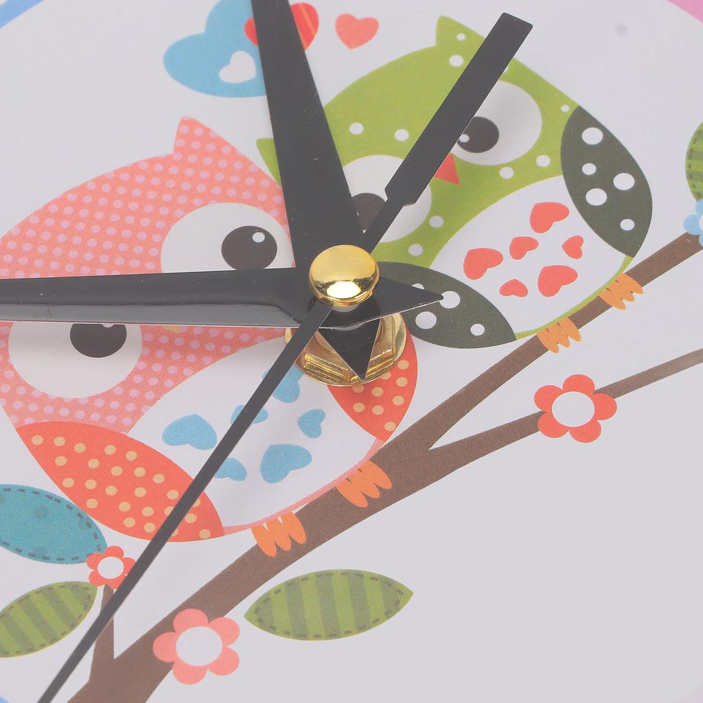 Wall Clock Plastic Cartoon Colorful Quartz Time Learning Hanging Clock for Kid S Bedroom Classroom