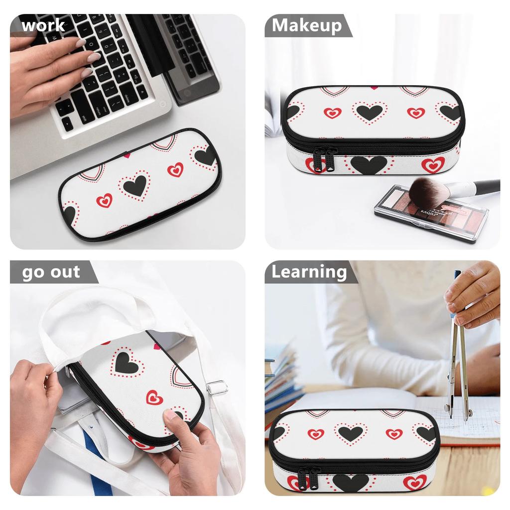 Pen Case Structured Scratch Resistant Polyester Easy Open Zipper with Main Compartment Mesh Pocket and Pen Slots for Boys Girls