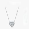 Color Heart Moissanite Sterling Silver Fashion Simple Pendant Necklace for Women Wedding Fine Jewelry Gfits