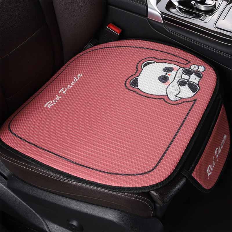 Four-season Models Car Cushion Non-slip Breathable Cartoon Linen Free Car Seat Cushion
