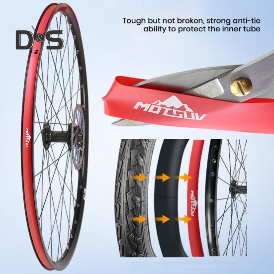 2Pcs Bicycle Rim Liner Strip MTB Mountain Road Bicycle Tire Rim Inner Tube Anti Puncture Tape 700C/26/27.5/29-Inch Tire Liner Protector Tape