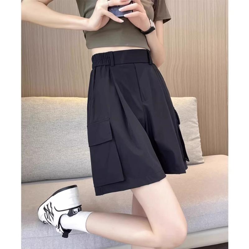 

Женские армейско-зеленые пятиточечные брюки большого размера, новые летние тонкие шорты с высокой посадкой, быстросохнущие спортивные шорты в стиле милитари для женщин 4XL recommended [160-90kg]