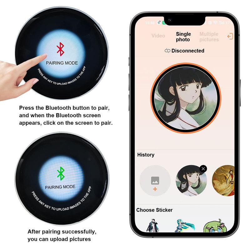 Customizable Electronic Badges Digital Led Animes Pin with Touch Control for Uploading Photos Gifs and Videos Gift for Fan P9Yb