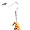 Pumpkin And Bat Earrings 1 Pair Halloween Cute Ghost Earrings, Acrylic Dangle with Witch Anti-rust Metal Hat Bat, Anti-Rust Hooks, Playful Accessories