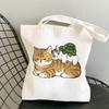Kawaii coelho gatos dos desenhos animados sacos de compras bolsas lona sacos de ombro mulher sacos de compras alta capacidade bolsa de praia