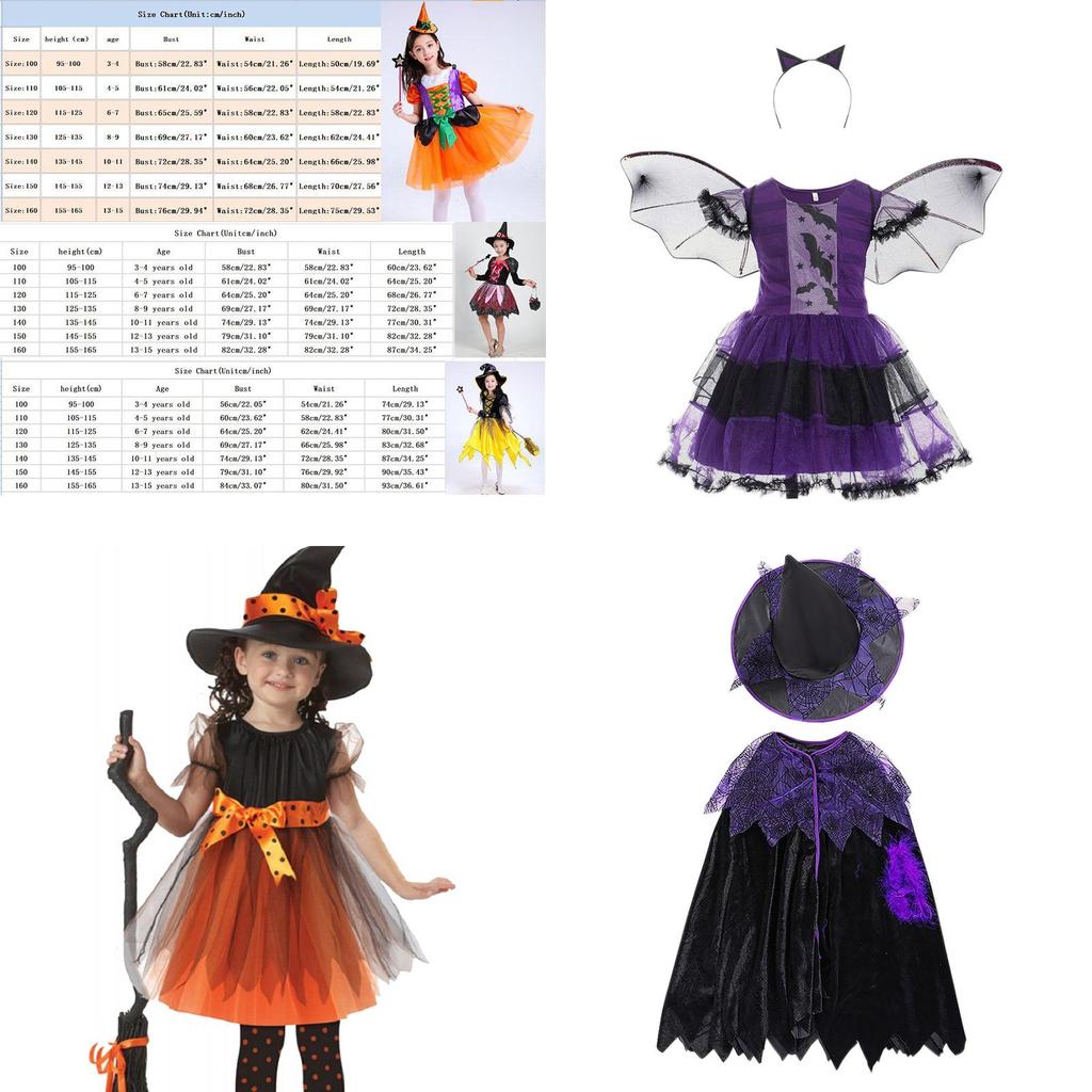 Whimsical Children Halloween Witch Dress For Girls With Cozy Material And Chic Design