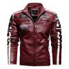 European size men's clothing autumn and winter loose large size men's leather jacket casual washed locomotive pu leather jacket